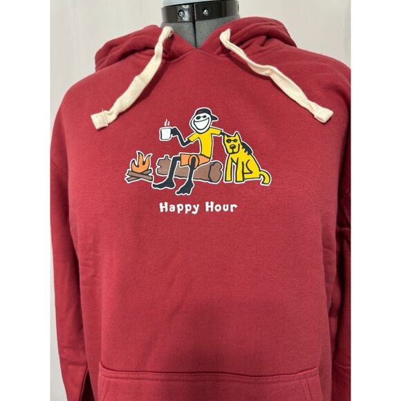 Life is Good NWT Sz L Faded Red Happy Hour Fleece Hoodie - Picture 9 of 11